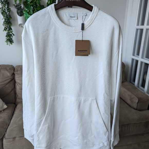 Burberry Women's Check Panel Oversized  Sweatshirt, Size Large - Picture 3 of 11